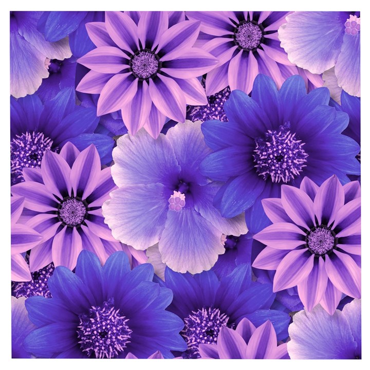 Pattern Floral Flora Flower Flowers Blue Violet Patterns Wooden Puzzle Square