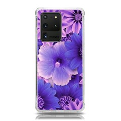 Pattern Floral Flora Flower Flowers Blue Violet Patterns Samsung Galaxy S20 Ultra 6 9 Inch Tpu Uv Case