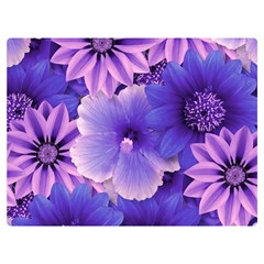 Pattern Floral Flora Flower Flowers Blue Violet Patterns Two Sides Premium Plush Fleece Blanket (extra Small) by Jancukart