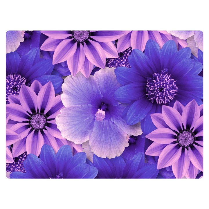 Pattern Floral Flora Flower Flowers Blue Violet Patterns Two Sides Premium Plush Fleece Blanket (Extra Small)