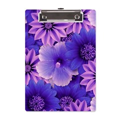 Pattern Floral Flora Flower Flowers Blue Violet Patterns A5 Acrylic Clipboard