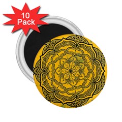 Mandala Vintage Painting Flower 2 25  Magnets (10 Pack) 