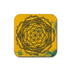 Mandala Vintage Painting Flower Rubber Coaster (square)