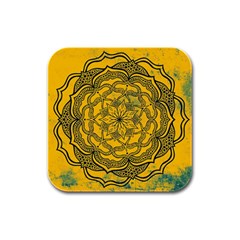 Mandala Vintage Painting Flower Rubber Square Coaster (4 Pack) by Jancukart