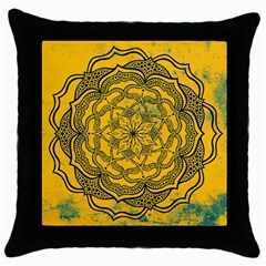 Mandala Vintage Painting Flower Throw Pillow Case (black)