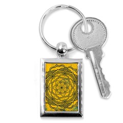 Mandala Vintage Painting Flower Key Chain (rectangle)