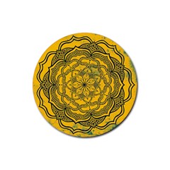 Mandala Vintage Painting Flower Rubber Coaster (round)