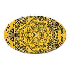 Mandala Vintage Painting Flower Oval Magnet by Jancukart