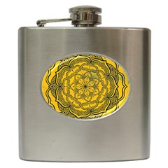 Mandala Vintage Painting Flower Hip Flask (6 Oz)