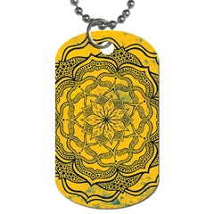 Mandala Vintage Painting Flower Dog Tag (two Sides) by Jancukart