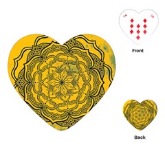 Mandala Vintage Painting Flower Playing Cards Single Design (heart)