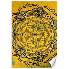 Mandala Vintage Painting Flower Canvas 12  X 18  by Jancukart