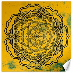 Mandala Vintage Painting Flower Canvas 16  X 16 