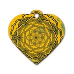 Mandala Vintage Painting Flower Dog Tag Heart (Two Sides) Front