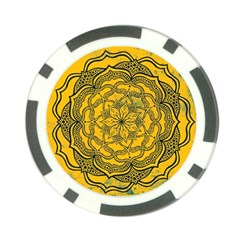 Mandala Vintage Painting Flower Poker Chip Card Guard by Jancukart