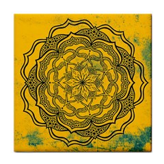 Mandala Vintage Painting Flower Face Towel by Jancukart