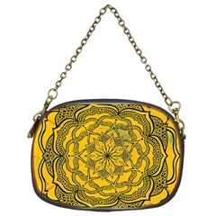 Mandala Vintage Painting Flower Chain Purse (one Side) by Jancukart