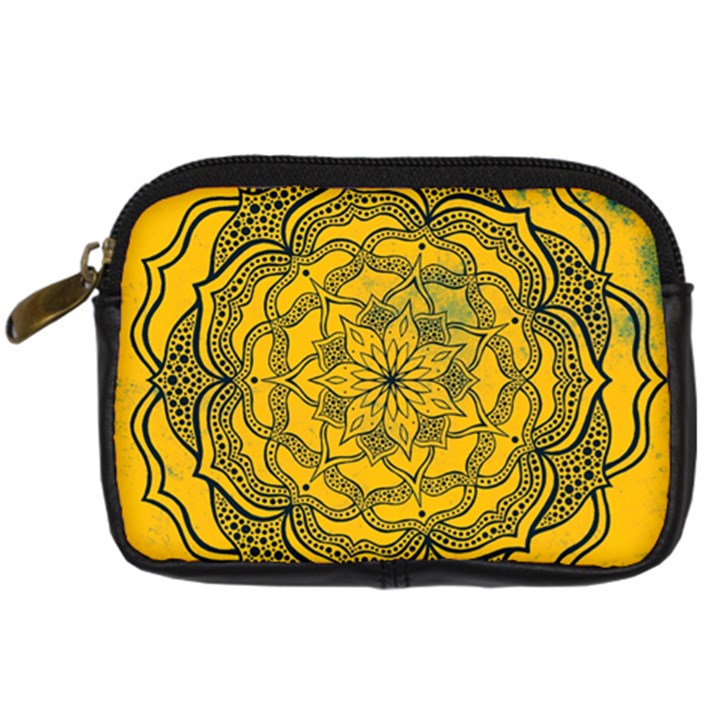 Mandala Vintage Painting Flower Digital Camera Leather Case