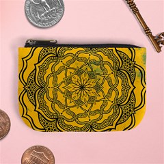 Mandala Vintage Painting Flower Mini Coin Purse by Jancukart