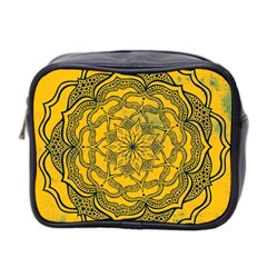 Mandala Vintage Painting Flower Mini Toiletries Bag (two Sides) by Jancukart