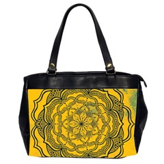 Mandala Vintage Painting Flower Oversize Office Handbag (2 Sides)