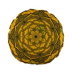 Mandala Vintage Painting Flower Standard 15  Premium Round Cushions by Jancukart