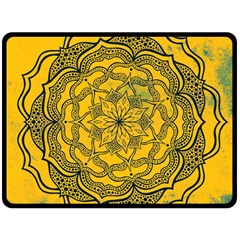 Mandala Vintage Painting Flower Two Sides Fleece Blanket (large)