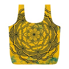 Mandala Vintage Painting Flower Full Print Recycle Bag (l)