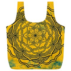 Mandala Vintage Painting Flower Full Print Recycle Bag (xl)