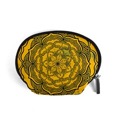 Mandala Vintage Painting Flower Accessory Pouch (small) by Jancukart