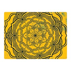 Mandala Vintage Painting Flower Two Sides Premium Plush Fleece Blanket (mini)