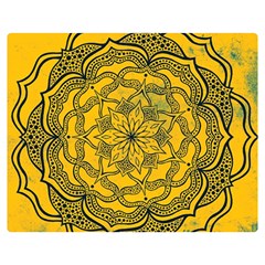 Mandala Vintage Painting Flower Premium Plush Fleece Blanket (medium) by Jancukart