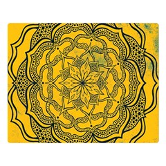 Mandala Vintage Painting Flower Premium Plush Fleece Blanket (large) by Jancukart