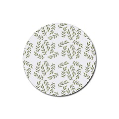 Leaves Wallpaper Leaf Nature Background Rubber Coaster (Round)