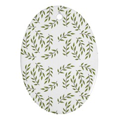 Leaves Wallpaper Leaf Nature Background Oval Ornament (two Sides) by Jancukart