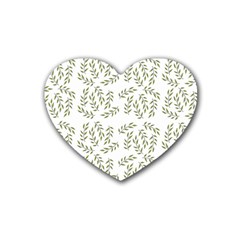 Leaves Wallpaper Leaf Nature Background Rubber Heart Coaster (4 pack)