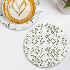 Leaves Wallpaper Leaf Nature Background UV Print Round Tile Coaster