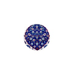 Art Pattern Design Blue Old Style 1  Mini Buttons