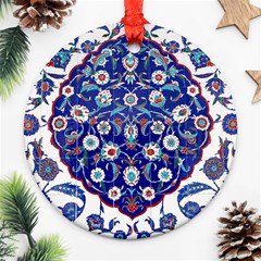 Art Pattern Design Blue Old Style Ornament (round) by Jancukart