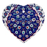 Art Pattern Design Blue Old Style Ornament (Heart) Front