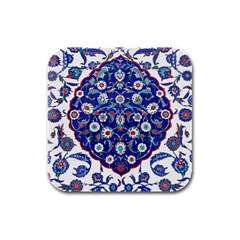 Art Pattern Design Blue Old Style Rubber Square Coaster (4 Pack)