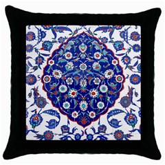 Art Pattern Design Blue Old Style Throw Pillow Case (black)