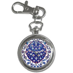 Art Pattern Design Blue Old Style Key Chain Watches