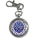 Art Pattern Design Blue Old Style Key Chain Watches Front