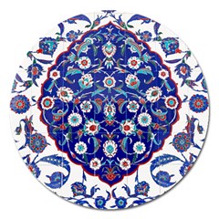 Art Pattern Design Blue Old Style Magnet 5  (round)