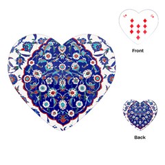 Art Pattern Design Blue Old Style Playing Cards Single Design (heart)