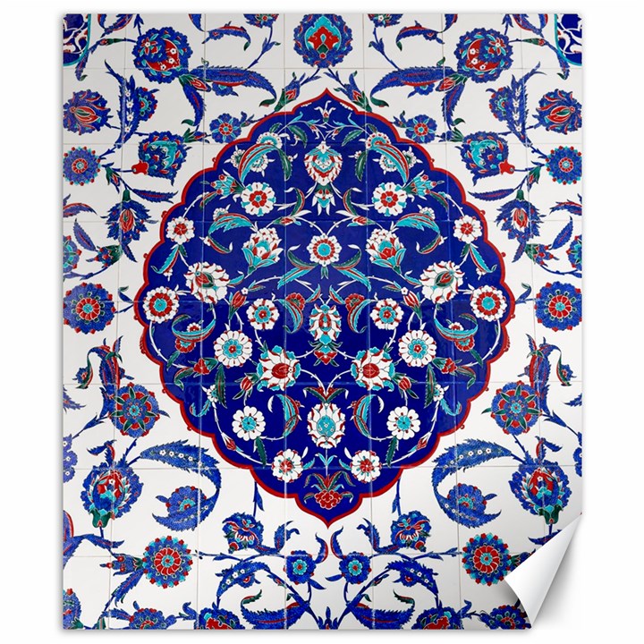 Art Pattern Design Blue Old Style Canvas 8  x 10 