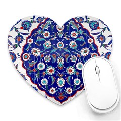 Art Pattern Design Blue Old Style Heart Mousepad