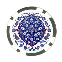 Art Pattern Design Blue Old Style Poker Chip Card Guard by Jancukart