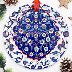 Art Pattern Design Blue Old Style Ornament (round Filigree) by Jancukart